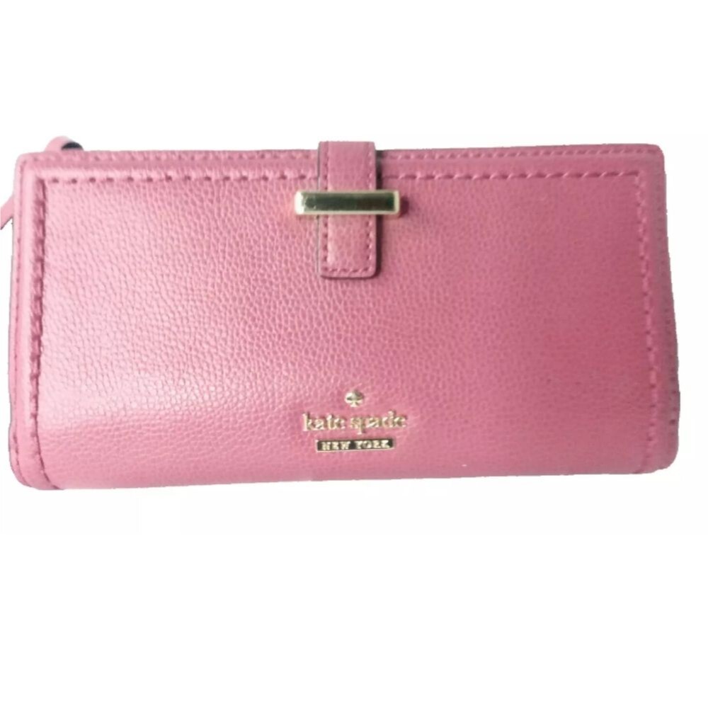 Kate Spade Long Leather Bifold Wallet WLRU4830 Cinnabar Red Retail $139